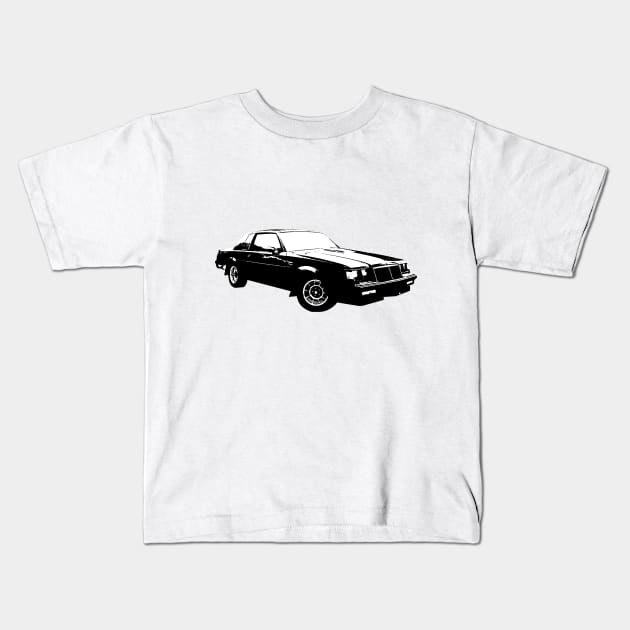 1987 Grand National B&W Kids T-Shirt by GrizzlyVisionStudio